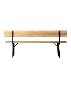 SET BIRRERIA DA GIARDINO PIEGHEVOLE EUROGARDEN IN LEGNO E METALLO DUE PANCHE CON SCHIENALE E TAVOLO 200X70 CM
